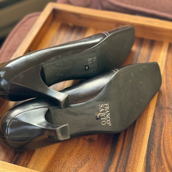 franco sarto brown leather heel 8 - Picture 2 of 8